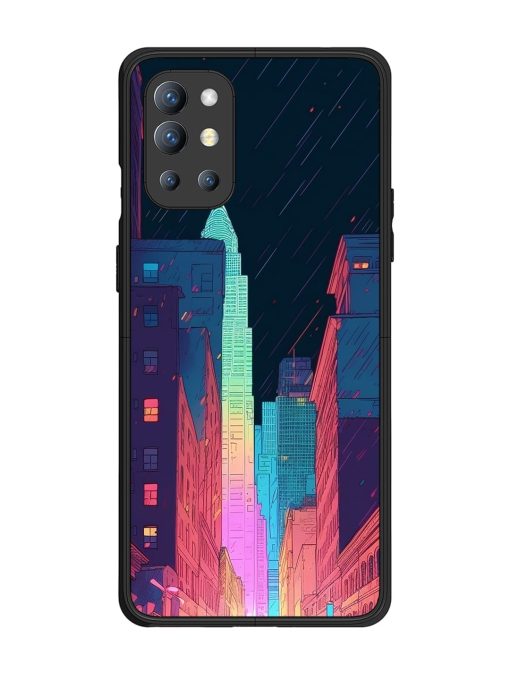 Minimal City Art Glossy Metal Phone Cover for Oneplus 9R (5G) Zapvi