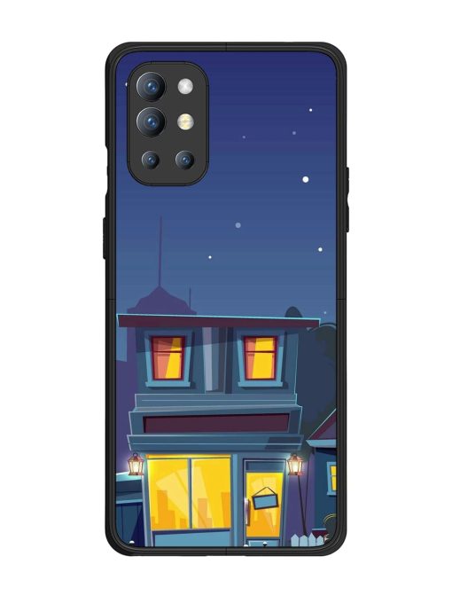 Vector Night House Glossy Metal Phone Cover for Oneplus 9R (5G)