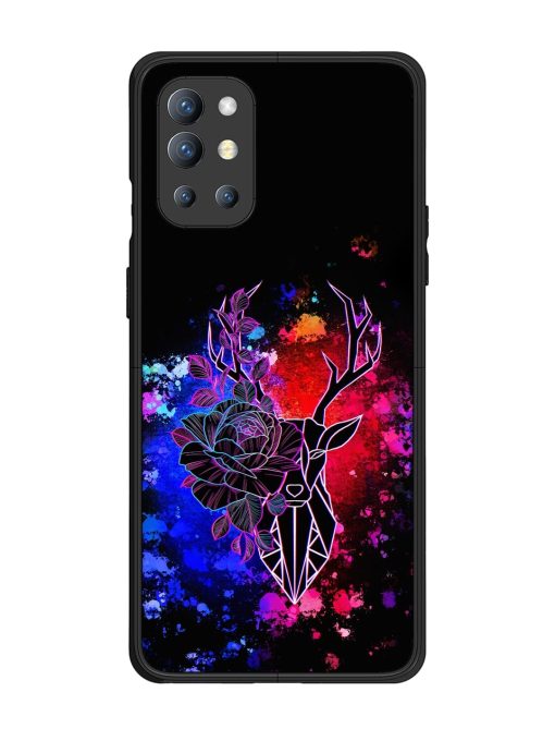 Floral Deer Art Glossy Metal Phone Cover for Oneplus 9R (5G) Zapvi