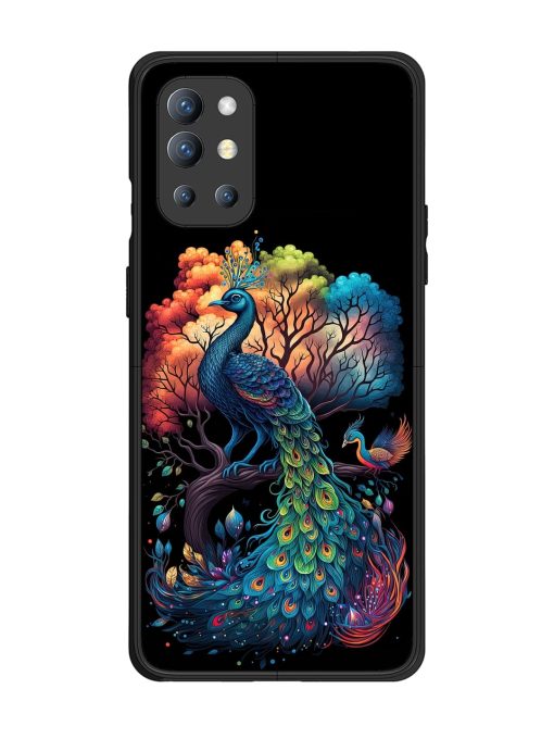 Peacock Tree Art Glossy Metal Phone Cover for Oneplus 9R (5G) Zapvi