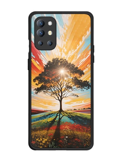 Abstract Tree Colorful Art Glossy Metal Phone Cover for Oneplus 9R (5G) Zapvi