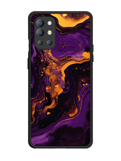 Painting Of A Purple Glossy Metal Phone Cover for Oneplus 9R (5G) Zapvi