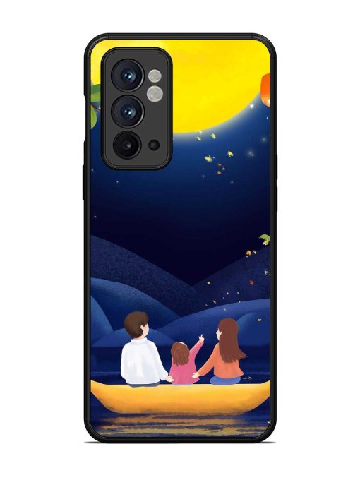 Happy Family And Beautiful View Glossy Metal Phone Cover for Oneplus 9RT (5G) Zapvi