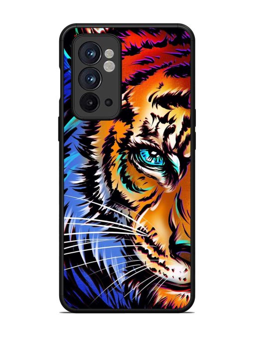 Colorful Lion Art Glossy Metal Phone Cover for Oneplus 9RT (5G) Zapvi