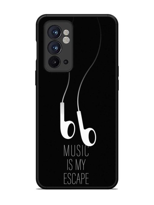 Music Is My Escape Glossy Metal Phone Cover for Oneplus 9RT (5G) Zapvi