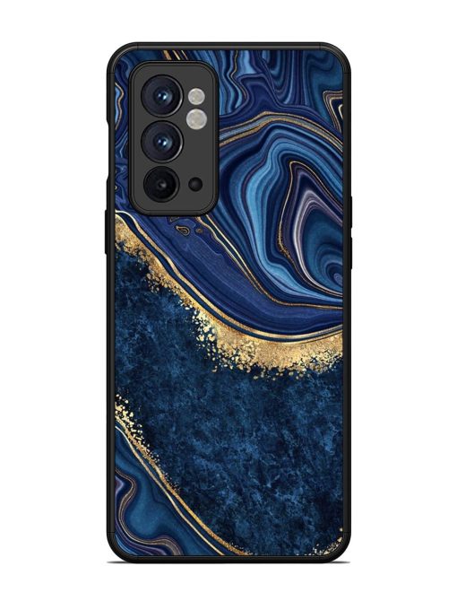 Abstract Background Blue Glossy Metal TPU Phone Cover for Oneplus 9RT (5G) Zapvi