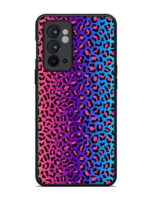 Colorful Leopard Seamless Glossy Metal Phone Cover for Oneplus 9RT (5G)