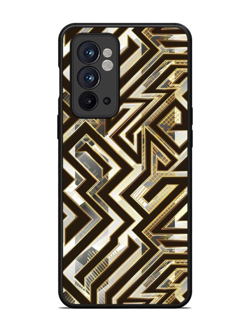 Technology Geometric Seamless Glossy Metal Phone Cover for Oneplus 9RT (5G) Zapvi