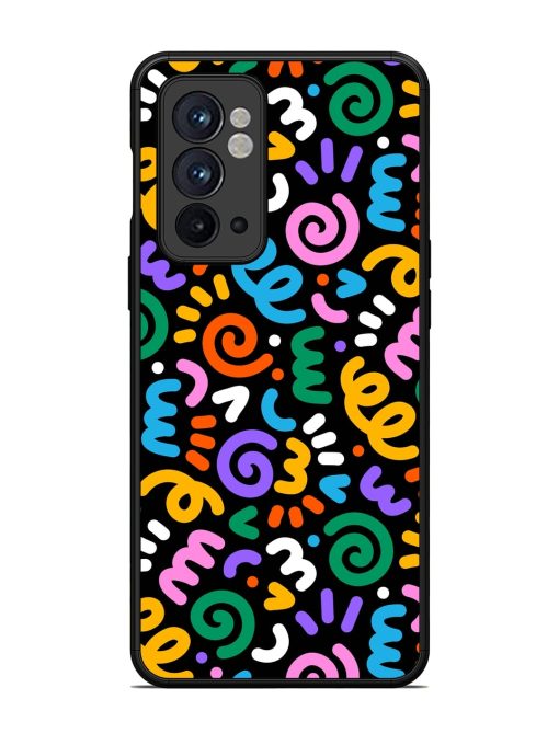 Colorful Seamless Vector Glossy Metal Phone Cover for Oneplus 9RT (5G) Zapvi