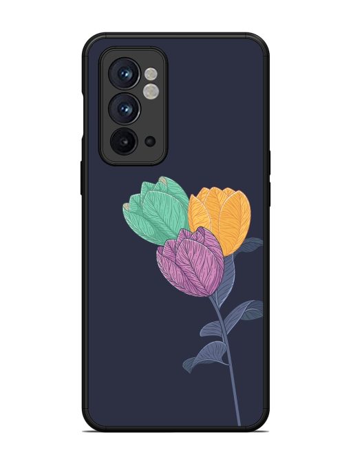 Flower Vector Glossy Metal Phone Cover for Oneplus 9RT (5G) Zapvi