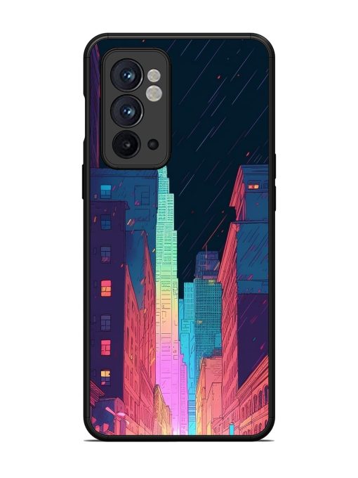 Minimal City Art Glossy Metal Phone Cover for Oneplus 9RT (5G) Zapvi