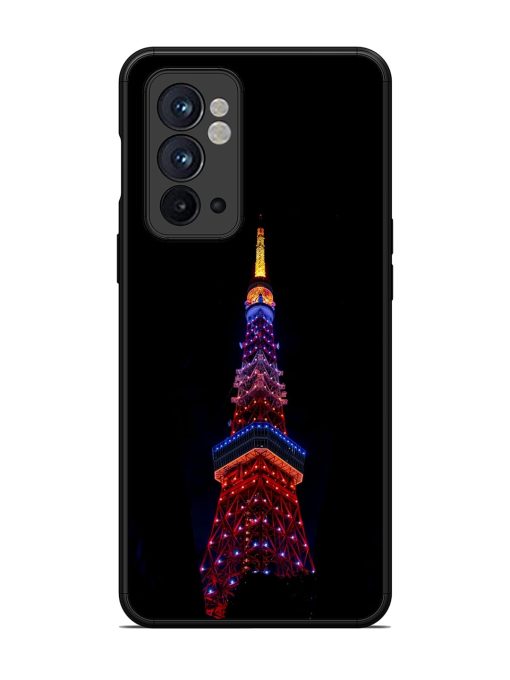 Eiffel Tower Night View Glossy Metal Phone Cover for Oneplus 9RT (5G) Zapvi