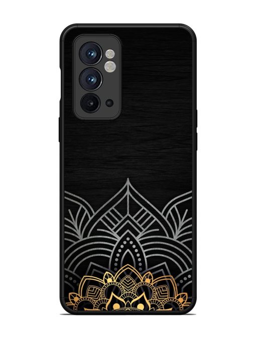 Decorative Golden Pattern Glossy Metal Phone Cover for Oneplus 9RT (5G) Zapvi