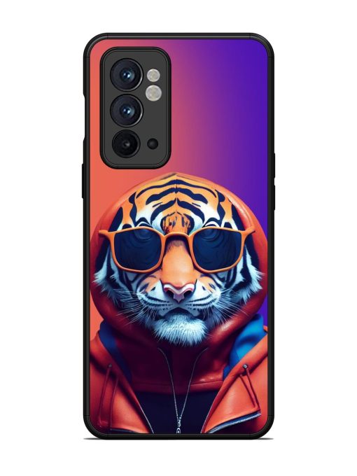 Tiger Animation Glossy Metal Phone Cover for Oneplus 9RT (5G) Zapvi