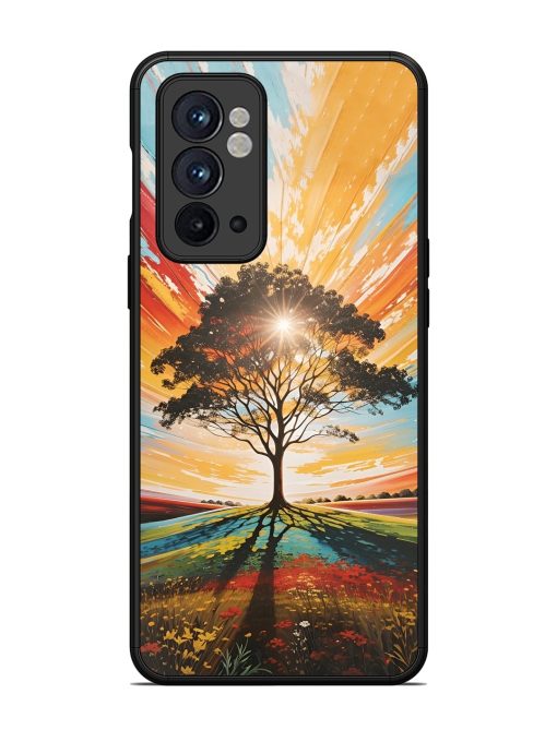 Abstract Tree Colorful Art Glossy Metal Phone Cover for Oneplus 9RT (5G) Zapvi