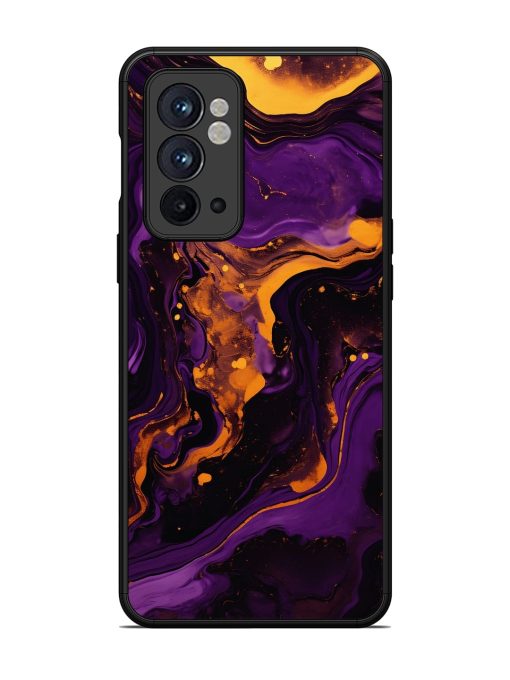 Painting Of A Purple Glossy Metal Phone Cover for Oneplus 9RT (5G) Zapvi