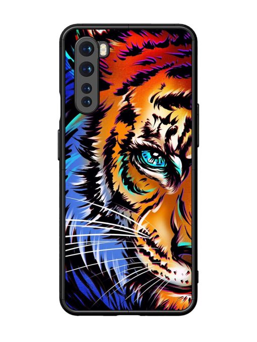 Colorful Lion Art Glossy Metal Phone Cover for Oneplus Nord