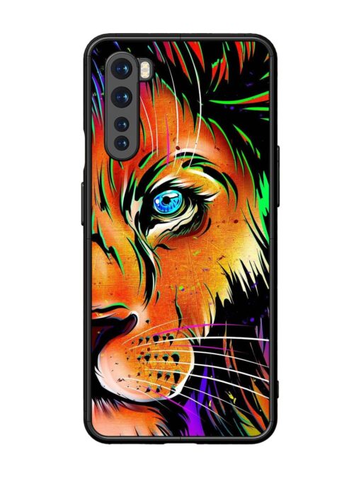 Colorful Lion Design Glossy Metal TPU Phone Cover for Oneplus Nord Zapvi