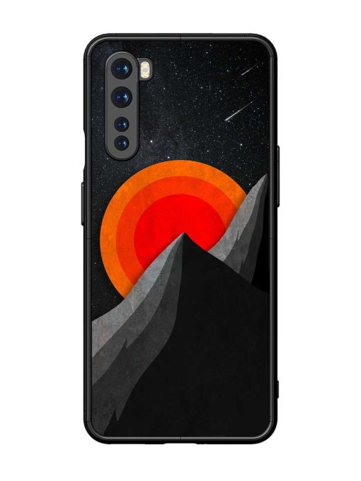 Black Mountain Glossy Metal Phone Cover for Oneplus Nord Zapvi