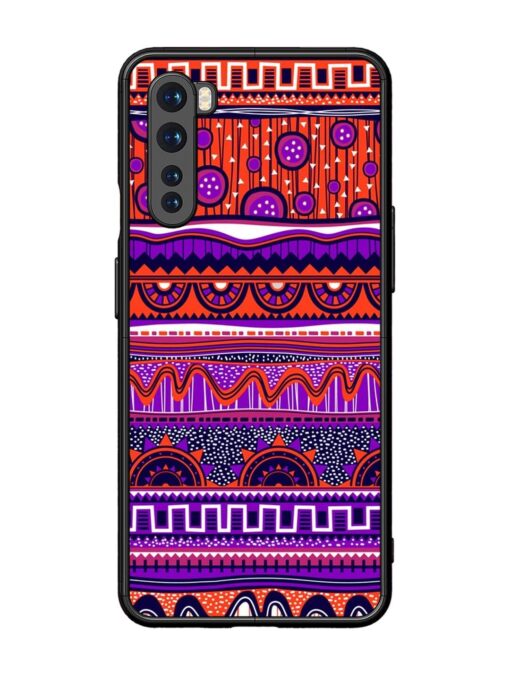 Ethnic Seamless Pattern Glossy Metal TPU Phone Cover for Oneplus Nord Zapvi