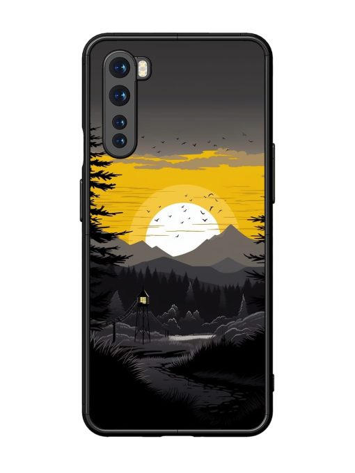 Sunset Vector Glossy Metal Phone Cover for Oneplus Nord Zapvi