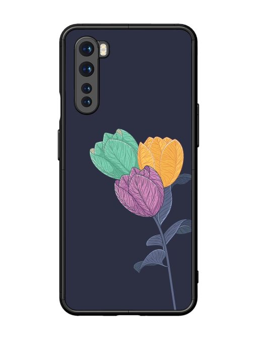 Flower Vector Glossy Metal Phone Cover for Oneplus Nord