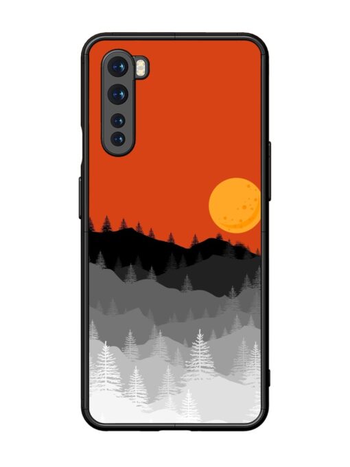 Mountain Lofi Sun Glossy Metal Phone Cover for Oneplus Nord Zapvi