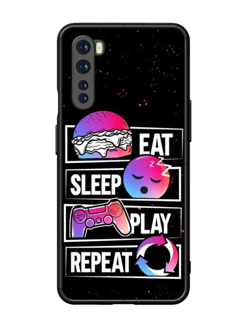 Eat Sleep Play Repeat Glossy Metal Phone Cover for Oneplus Nord