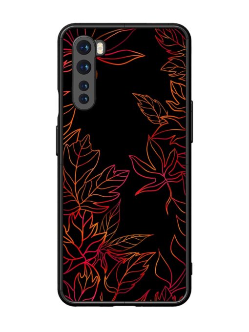 Red Floral Pattern Glossy Metal Phone Cover for Oneplus Nord Zapvi