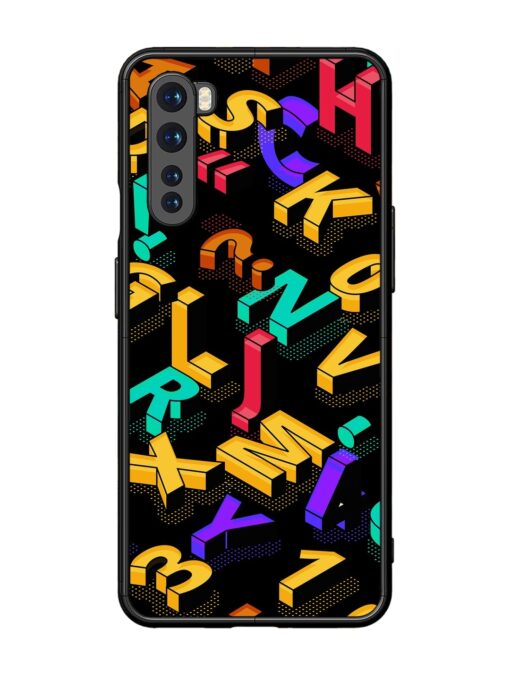 Seamless Pattern With Letters Glossy Metal Phone Cover for Oneplus Nord Zapvi