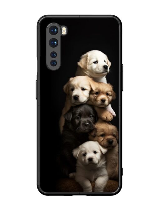 Cute Baby Dogs Glossy Metal Phone Cover for Oneplus Nord Zapvi