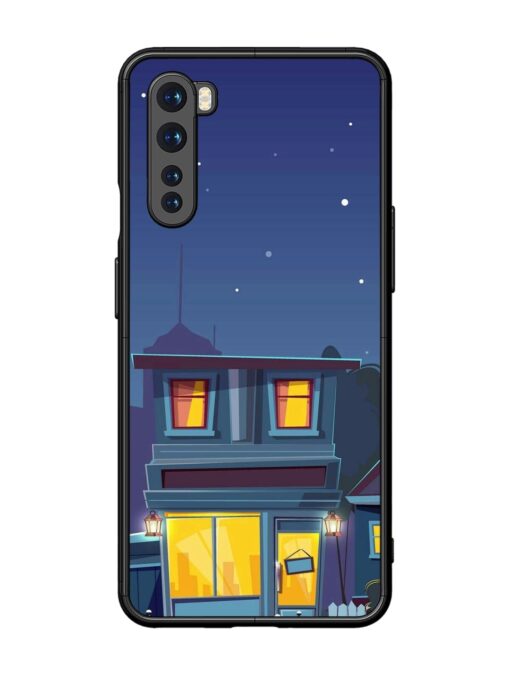 Vector Night House Glossy Metal Phone Cover for Oneplus Nord Zapvi