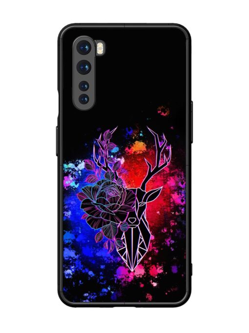 Floral Deer Art Glossy Metal Phone Cover for Oneplus Nord Zapvi