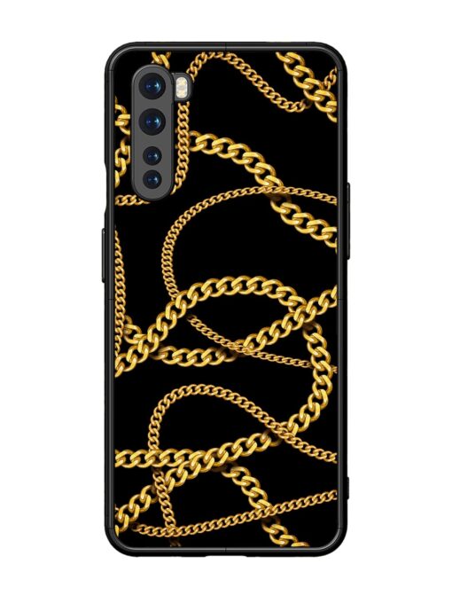 Decorative Golde Chain Glossy Metal Phone Cover for Oneplus Nord Zapvi