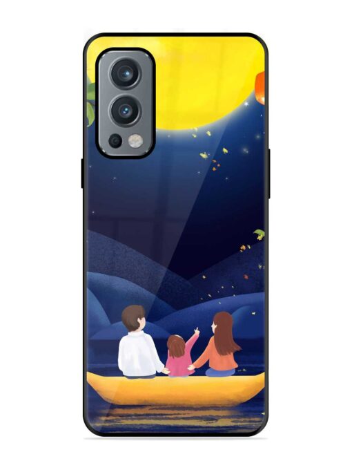 Happy Family And Beautiful View Glossy Metal Phone Cover for Oneplus Nord 2 (5G) Zapvi