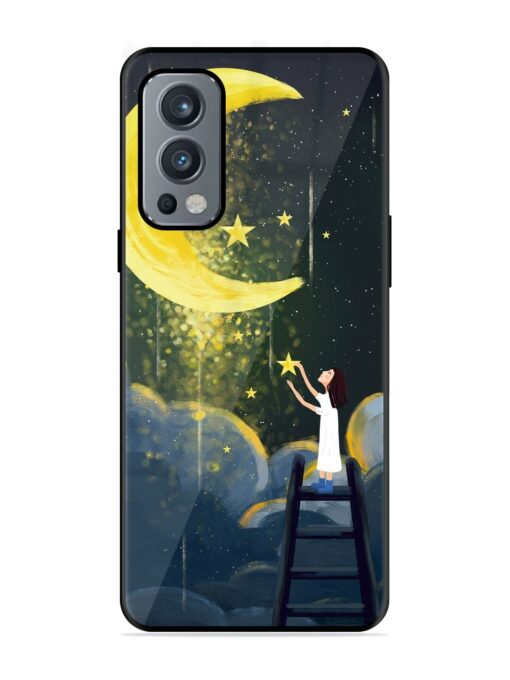 Moonlight Healing Night Illustration Glossy Metal TPU Phone Cover for Oneplus Nord 2 (5G) Zapvi