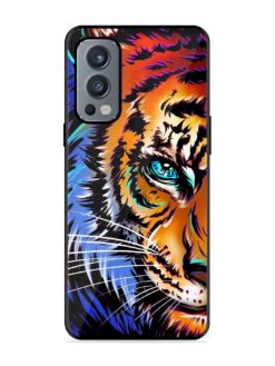 Colorful Lion Art Glossy Metal Phone Cover for Oneplus Nord 2 (5G)