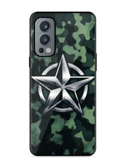 Indian Army Star Design Glossy Metal Phone Cover for Oneplus Nord 2 (5G)