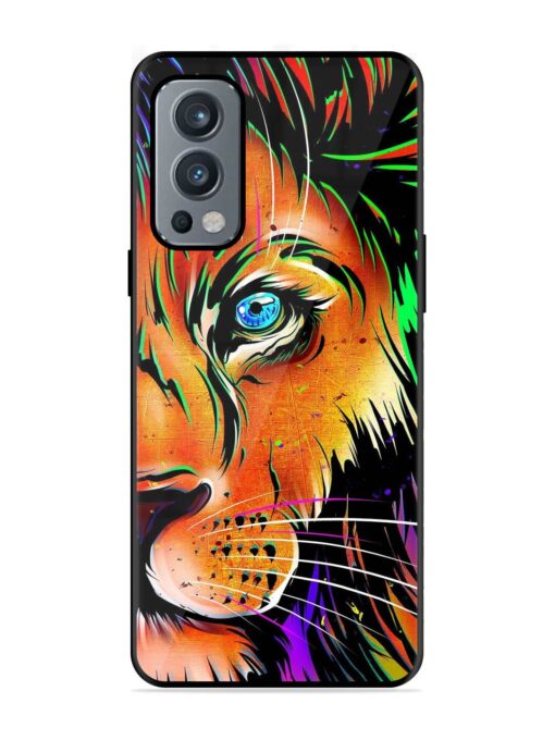 Colorful Lion Design Glossy Metal TPU Phone Cover for Oneplus Nord 2 (5G) Zapvi