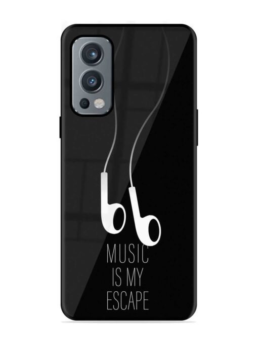 Music Is My Escape Glossy Metal Phone Cover for Oneplus Nord 2 (5G) Zapvi