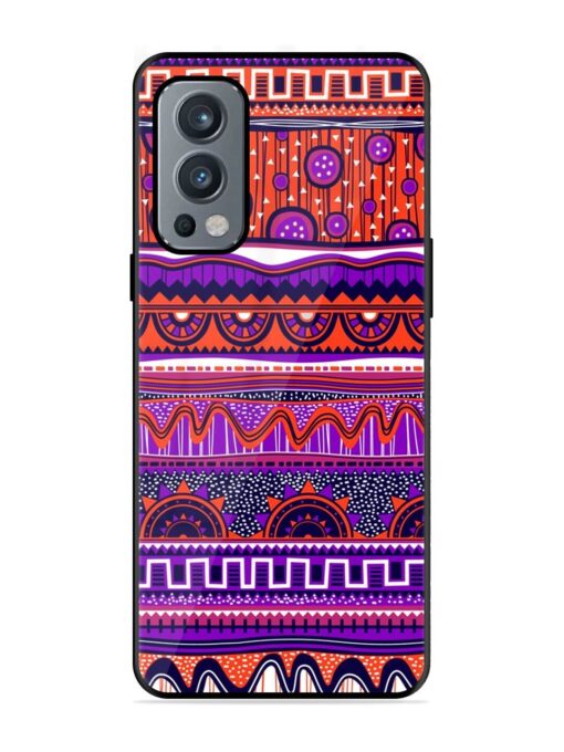 Ethnic Seamless Pattern Glossy Metal TPU Phone Cover for Oneplus Nord 2 (5G) Zapvi