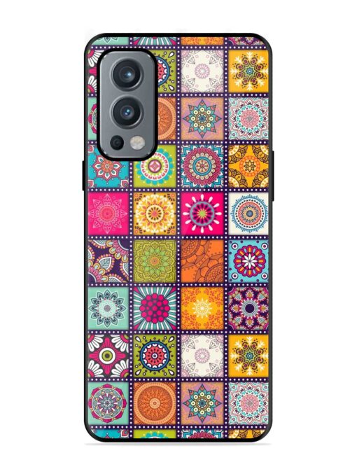 Seamless Pattern Vintage Glossy Metal Phone Cover for Oneplus Nord 2 (5G)