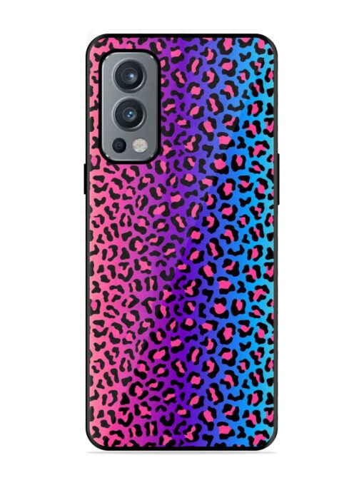 Colorful Leopard Seamless Glossy Metal Phone Cover for Oneplus Nord 2 (5G)