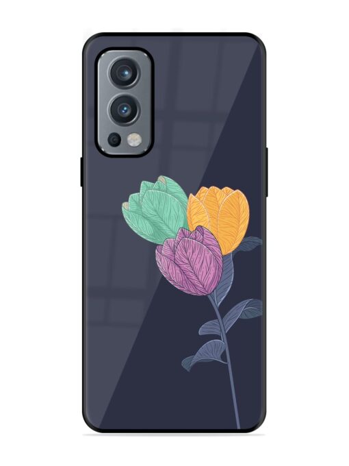 Flower Vector Glossy Metal Phone Cover for Oneplus Nord 2 (5G)