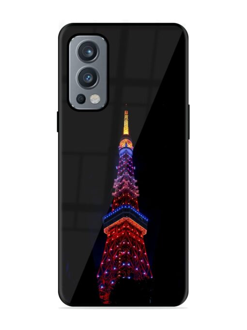 Eiffel Tower Night View Glossy Metal Phone Cover for Oneplus Nord 2 (5G)