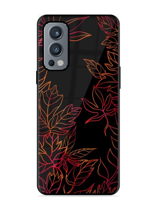 Red Floral Pattern Glossy Metal Phone Cover for Oneplus Nord 2 (5G) Zapvi