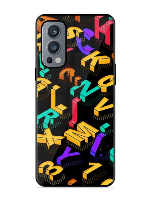 Seamless Pattern With Letters Glossy Metal Phone Cover for Oneplus Nord 2 (5G)