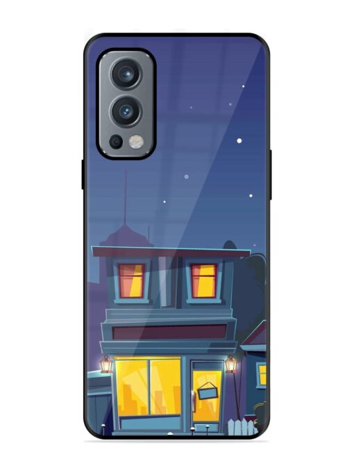 Vector Night House Glossy Metal Phone Cover for Oneplus Nord 2 (5G)