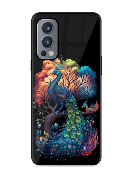 Peacock Tree Art Glossy Metal Phone Cover for Oneplus Nord 2 (5G) Zapvi