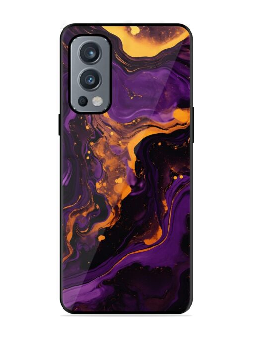 Painting Of A Purple Glossy Metal Phone Cover for Oneplus Nord 2 (5G) Zapvi